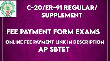 apsbtet notification released for c-20/ ER-91 regular/ supplement and fee payment in online