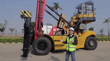 Sany Electric Empty Container Handler SDCE90K7 Walkaround