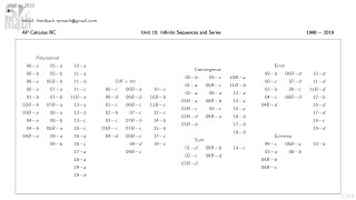 Series - FRQ 1998 - 2019 (free response questions) - AP Calculus BC - Unit 10
