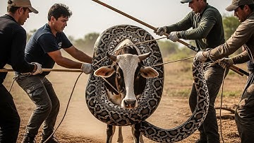 Courageous Rescue Team Fights Giant Python to Save Innocent Cow 🐍