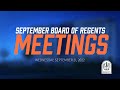 September 2022 Committee and Board of Regents Meetings