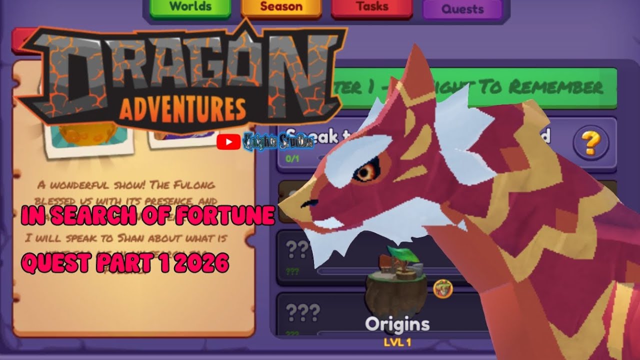 Roblox Dragon Adventures: In Search Of Fortune Quest Part 1 2026