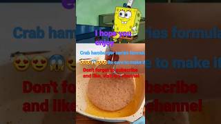 Crab hamburger series formula ??????? funny video Sponge Bob