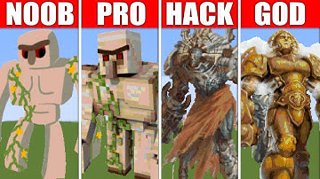 PIXEL ART (NOOB VS PRO VS HACKER VS GOD) IRON GOLEM IN MINECRAFT
