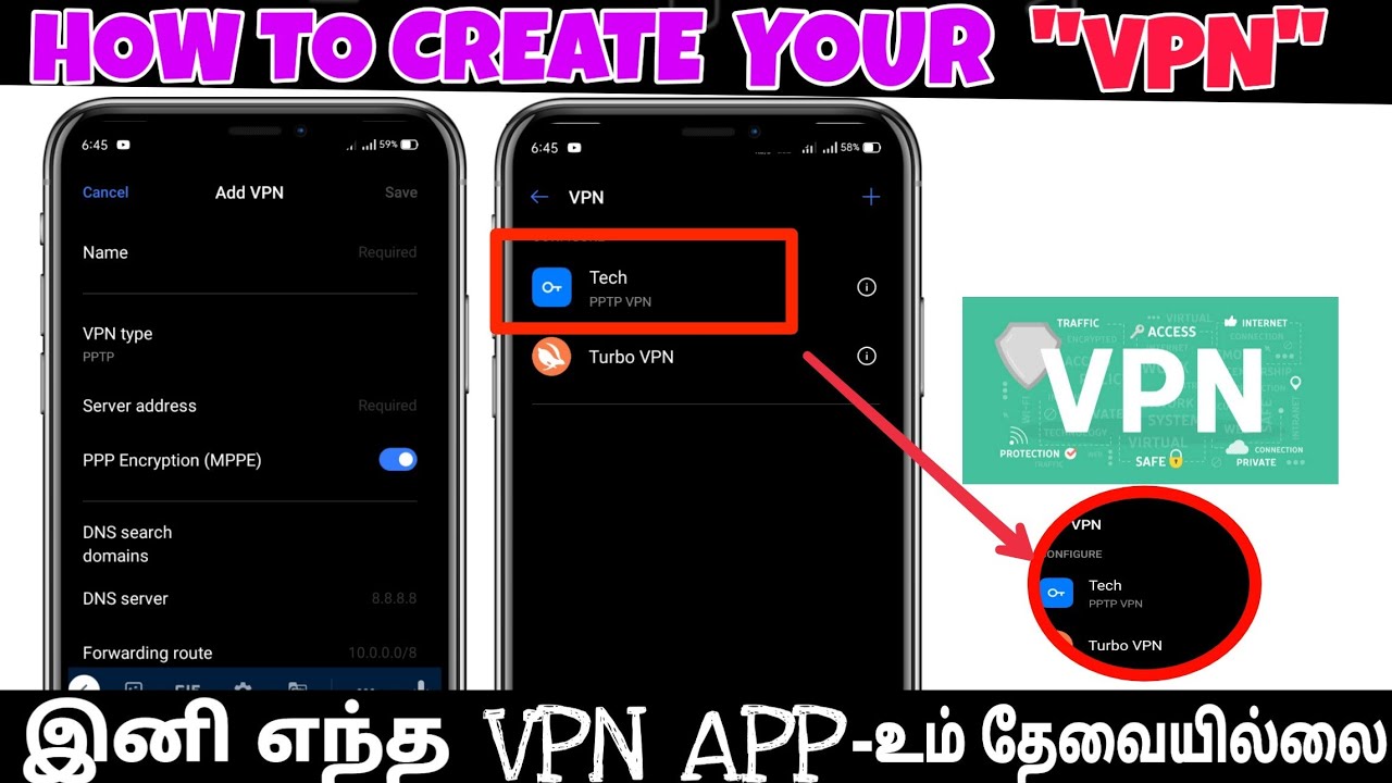 CREATE A FREE VPN|MOBILE VPN SETTINGS|VPN SETTINGS IN MOBILE TAMIL|MRCYBERTECH