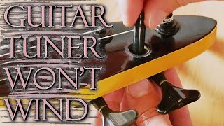 Guitar tuner does not wind or tighten string | Broken guitar & bass tuning peg repair