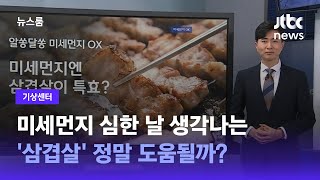 [기상센터] 미세먼지 심한 날 생각나는 '삼겹살' 정말 도움될까? / JTBC 뉴스룸