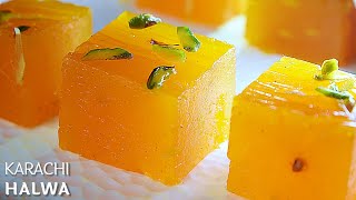 पर्फ़ेक्ट माप से बॉम्बे कराची हल्वा–Bombay Karachi Halwa–Corn Flour halwa– Quick&Simple–Karachi Halwa