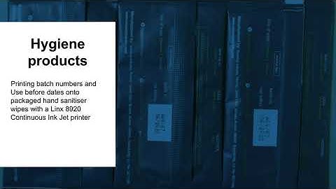 Printing batch codes onto Hand Sanitiser Wipes with the Linx 8920 CIJ