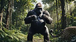Gorilla Vs Leopard Jungle Encounter