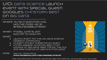 UiO: Data Science launch event with invited speaker Christoph Best on Big Data