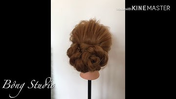 Hướng dẫn bới tóc cô dâu đơn giản( tóc bà sui mẫu 67)Bông Studio