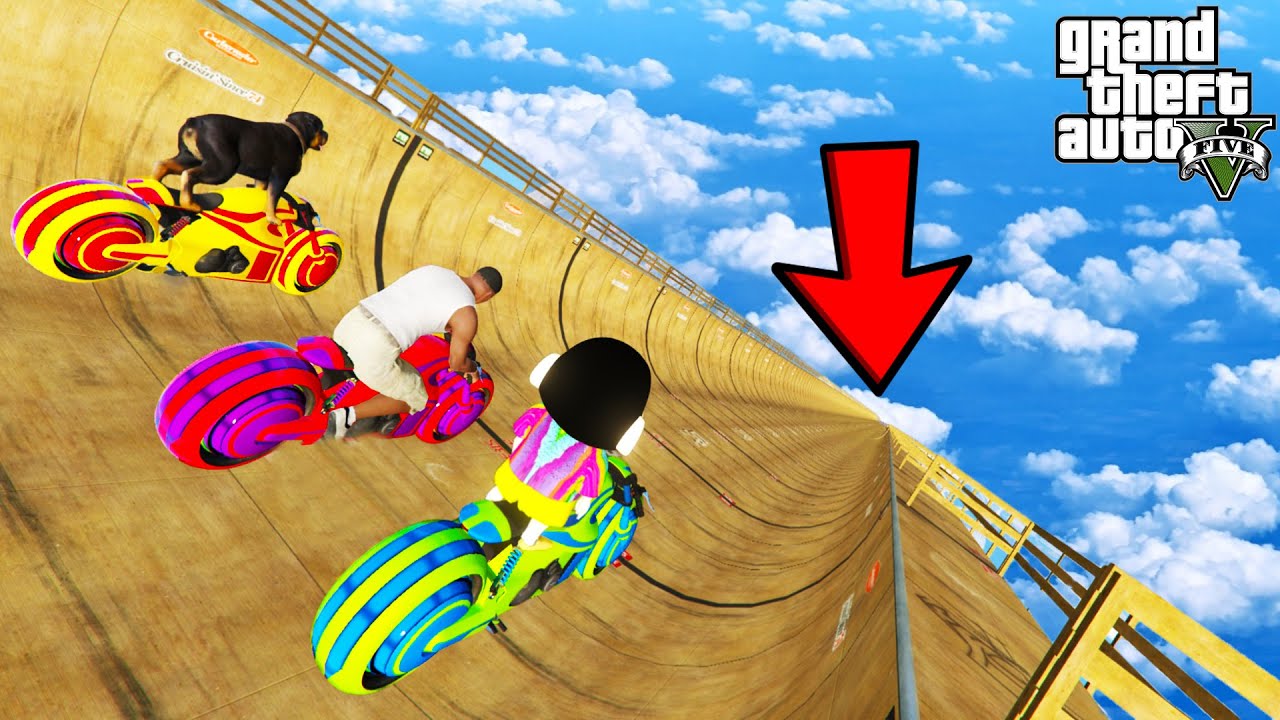 FRANKLIN TRIED CRAZY LONG MEGA RAMP JUMP CHALLENGE CARS BIKES TRUCKS GTA 5 | SHINCHAN and CHOP