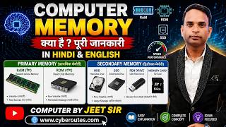 Computer Memory Kya Hai? | RAM vs ROM vs SSD | Primary &amp; Secondary Memory Explained Hindi &amp; English