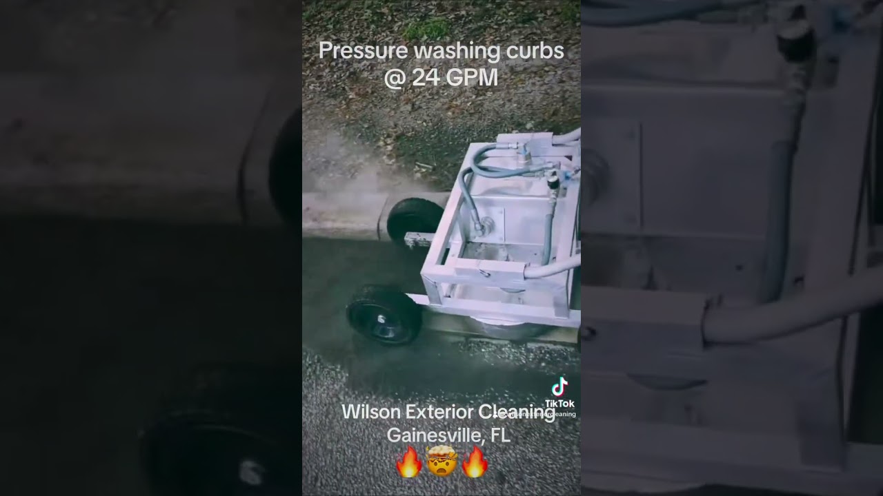 Pressure washing curbs is a breeze! 