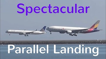 Spectacular Parallel Landing at San Francisco Int´l Airport SFO