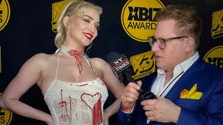 Skye Blue at the Xbiz awards Red Carpet in Hollywood, CA