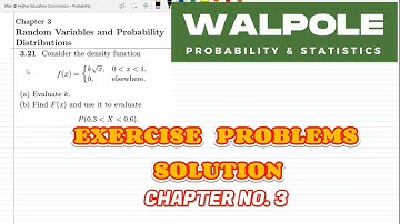 Solution Continuous Random Variable |Probability & Statistics for Engineers & Scientists by Walpole