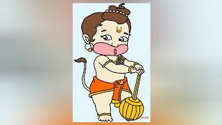 Hanuman Drawing | Hanuman | Art | MS Paint | Bajrangbali | Bal Hanuman | Drawing | How to draw in PC