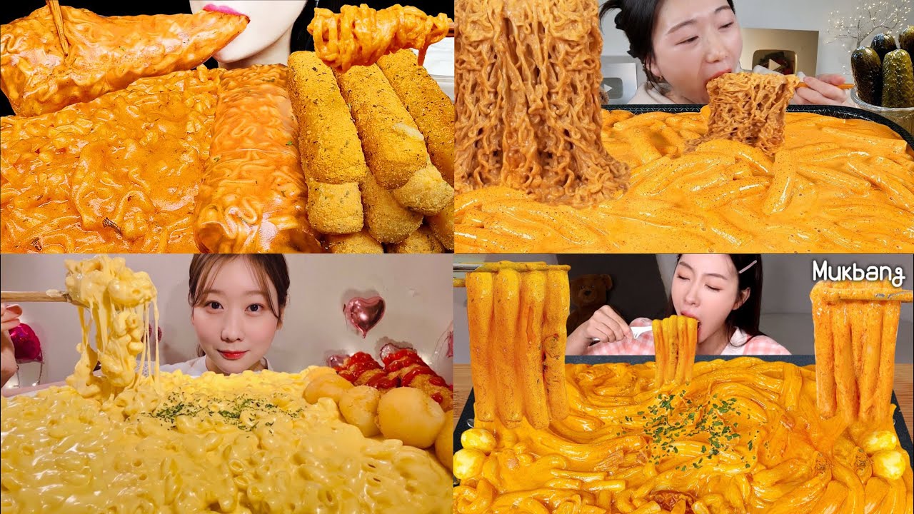 CREAMY CHEESY TTEOKBOKKI & RAMEN ASMR 🍜 | Best Korean Mukbang