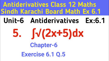 Ex 6.1 Q.5 || Second year Math Karachi board || Exercise6.1 Q5 Class 12th Mathematics Sindh board