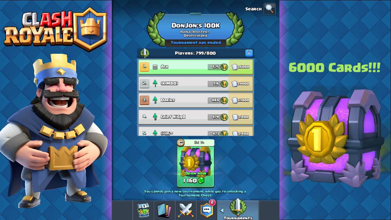 Clash Royale - 6000 CARDS Tournament Chest Opening - YouTube