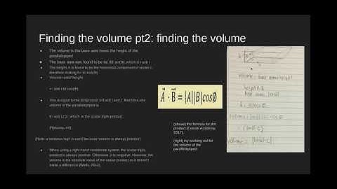 Triple Scalar product and the volume of a parallelepiped - A presentation by me