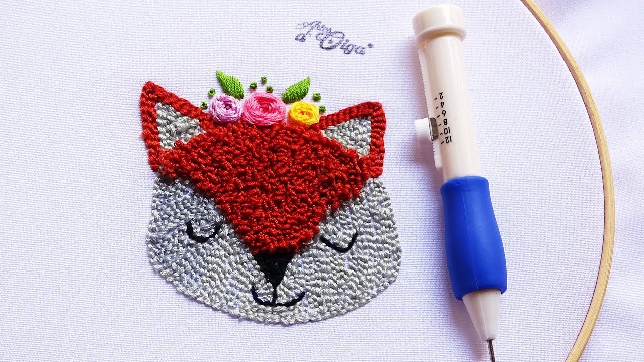 How to Embroider a Fox with Punch Needle 