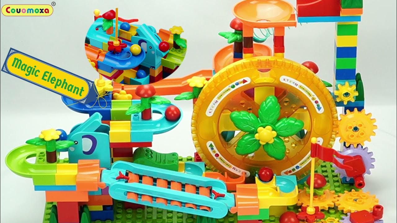 Couomoxa waterwheel piano marble run building blocks compatible with