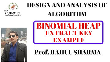 Binomial heap Extract Minimum key example ll How to extract minimum key || VR Pathshala