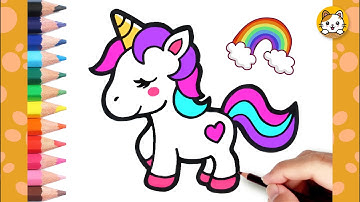 Unicorn Drawing Easy | How to draw a Unicorn Step by Step For Kids | Kawaii Drawings