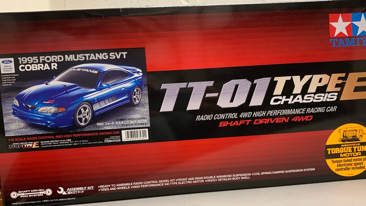 Tamiya TT-01E Ford Mustang SVT Cobra R Unboxing - YouTube