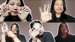 Cutting my hair myself🥰, eyebrow and nail polish 💅 || Malika Pun