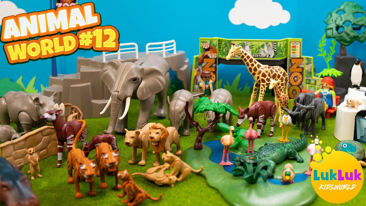 Zoo Toy Animals Playset Build and Play Toy Wild Animals Large Zoo