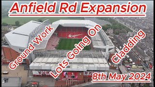 Anfield Rd Expansion - 8th May - Liverpool FC - latest progress update - lots going on #ynwa