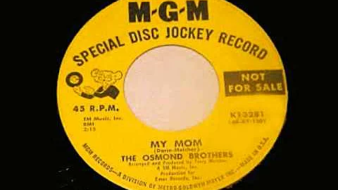 The Osmond Brothers sing My Mom, Beach Boys style  from 1964