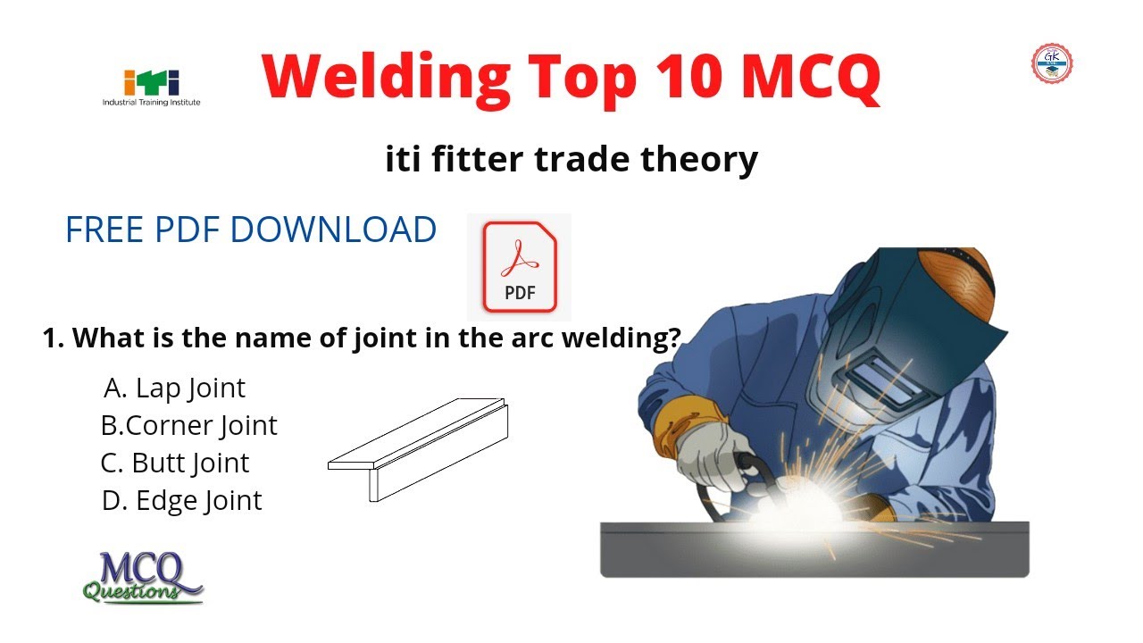 Welding Top 10 MCQ || Free PDF download || Iti fitter trade theory || @gkbank Bengali