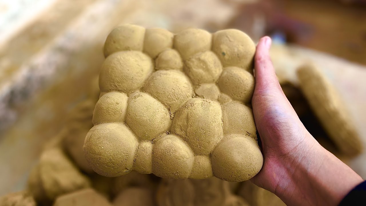 Golden Mud Dry and Water crumbling with Dipping ASMR 