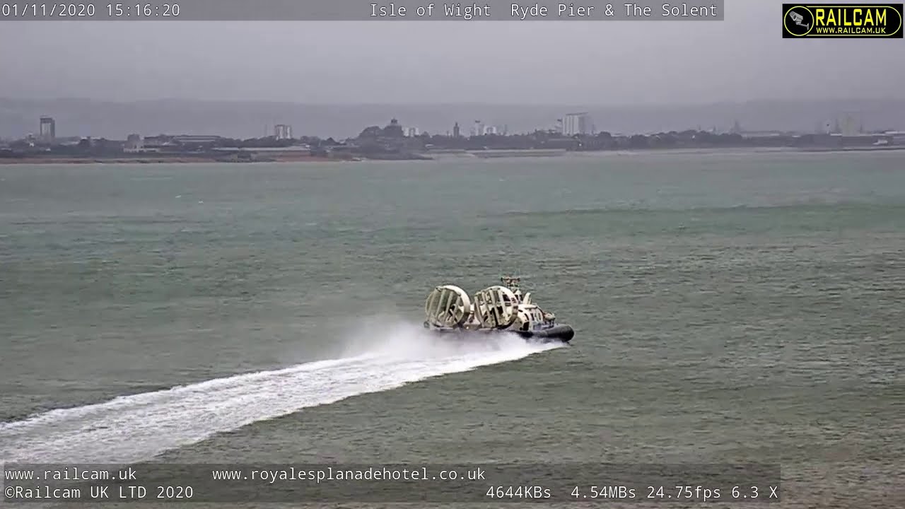 Ryde Pier and The Solent Scenic Camera Preview - Hovertravel Ltd Hovercraft flight.....