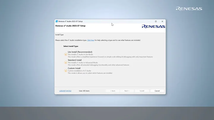 e² studio Quick Start Guide (1/3) - Installation for RX and RL78