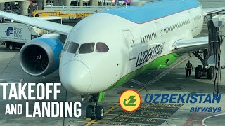 Takeoff and Landing | Uzbekistan Airways 787 | New York - Tashkent