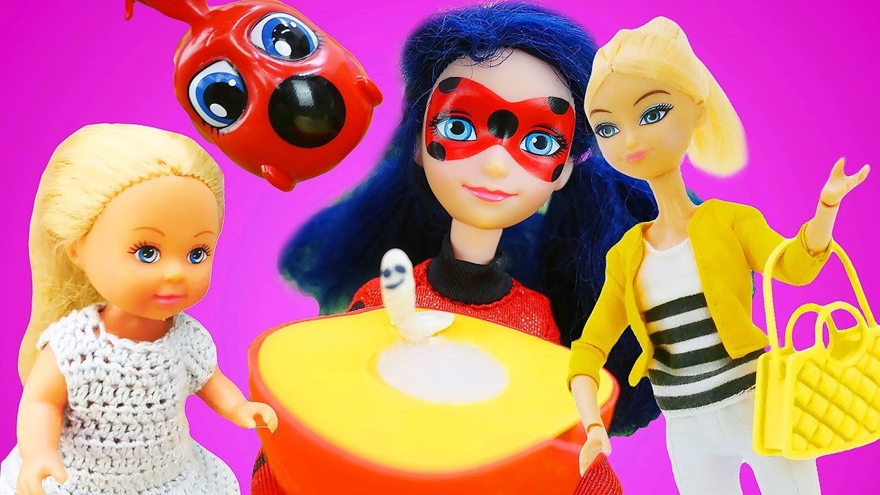 Miraculous Ladybug, Barbie Baby, and Ken: The Big Caterpillar. 