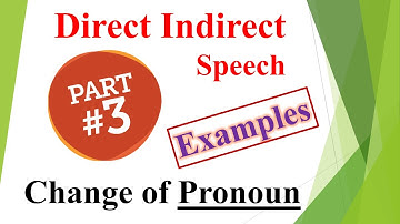 Direct Indirect Speech Part 3 | How to change direct into indirect in urdu/hindi | Change of Pronoun