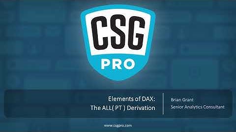 Elements of DAX 04-04: The ALL( PT ) Derivation