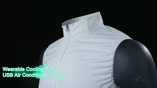 Wearable Cooling Fan Vest USB Air Conditioned Clothes with 2 Cooling Fans 3 Windspeed Adjustable