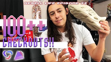 100+ CHECKOUTS!! YEEZY FOAM RUNNER! Prism AIO JORDAN 5 - LIVE COP-RESELLING VLOG- Resell Life Ep.22