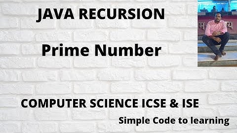 Prime Number Using Recursion In Java   (Hindi)