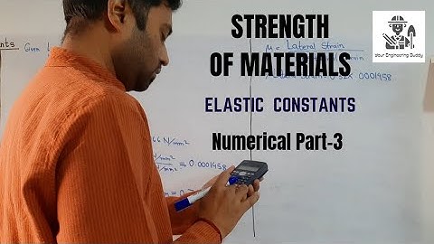 STRENGTH OF MATERIALS/MECHANICS OF SOLIDS/ELASTIC CONSTANTS/PART-3