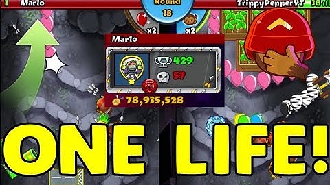 BTD Battles - DREADBLOON CAVE BOSS ARENA! ONE LIFE LEFT! Mar1o Is OP!