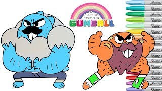The Amazing World of Gumball Coloring Book Pages Darwin Rainbow Splash We're Men